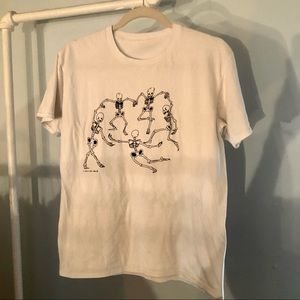 Skull Print White T Shirt